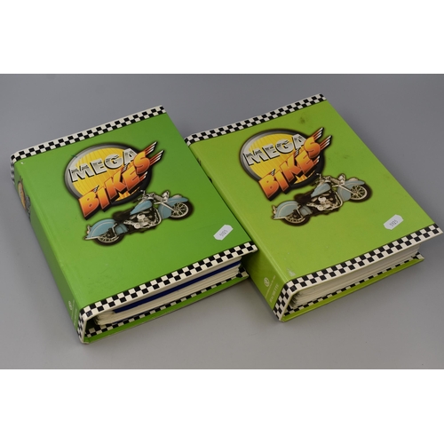 733 - Two Mega Bike binders containing a large selection of fact sheets