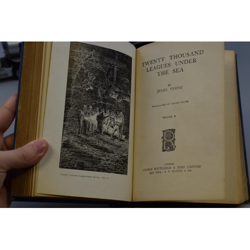 734 - A Selection of Four Antique Classic Novels To Include 1910 Publication of Twenty Thousand Leagues Un... 