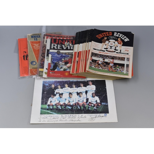 736 - Twenty Four Manchester Utd Review Programmes, European Cup Programme Versus Benfica, Picture of Real... 