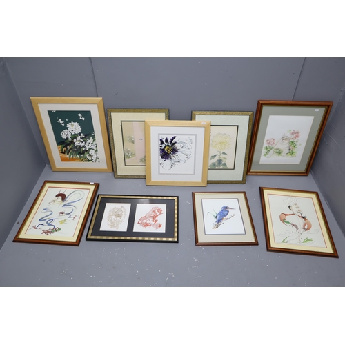 737 - Collection of Nice Quality Signed Framed and Glazed Artwork by Two Artist Being a J Vernon and Julie... 