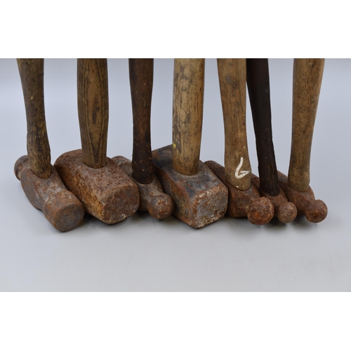 679 - A Selection of Seven Wood Handled Hammers, To Include Stanley