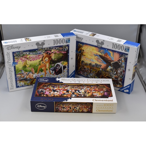 744 - Three Disney Jigsaws, Lion King, Bambi by Ravensburger Collectors Edition and Mickey Mouse and Frien... 