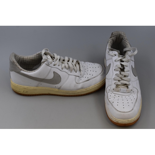 753 - Nike Air Force 1 white with grey Nike tick (UK 10.5)