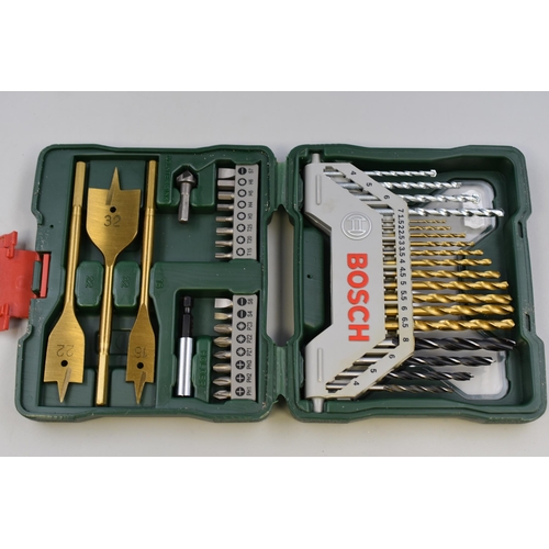 696 - Two Quality Tools To Include a Cased Bosch X40Ti Drill Bits and Bit Set and a Chainsaw Chain Sharpen... 