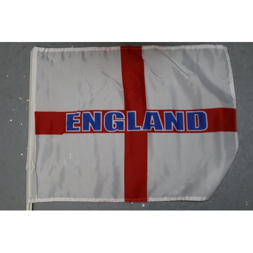 796 - Four boxes full of approx 200+ England flags