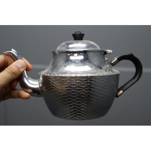 800 - Box full of vintage silver plated and brass items to include teapot, swinging bell, relish dish and ... 