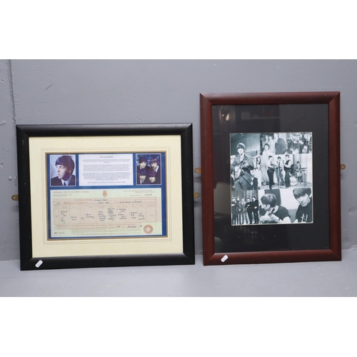 437 - Framed and Glazed Copy of Paul McCartneys Birth Certificate with Description and Pictures (23