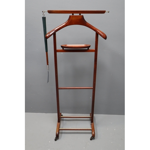 571 - Vintage Teak Valet/Butler Stand complete with Shoehorn. No Postage