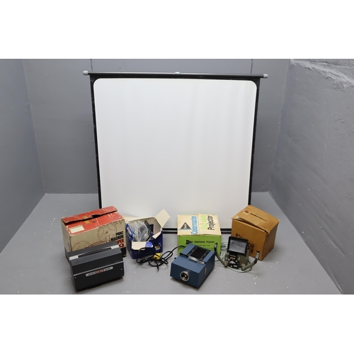 439 - Selection of 8mm film items to include a projector screen, one Prinz Magnon Super IQ projector (powe... 