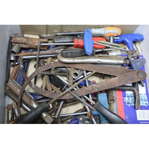 807 - Three boxes of mixed tools including spanners, sockets and gauges