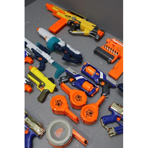 584 - Large collection of Nerf (14 in total) to include, Strongam Nstrike, Fortnite nerf, Stampede ECS, Xs... 