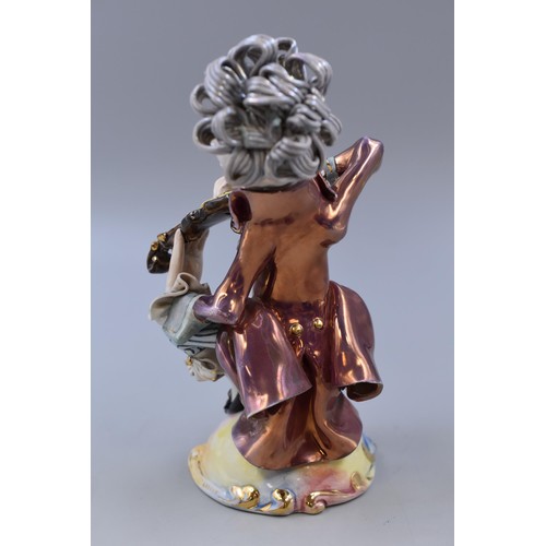 216 - Mid Century Italian Lustre Finished Figure of Violin Player (9”)