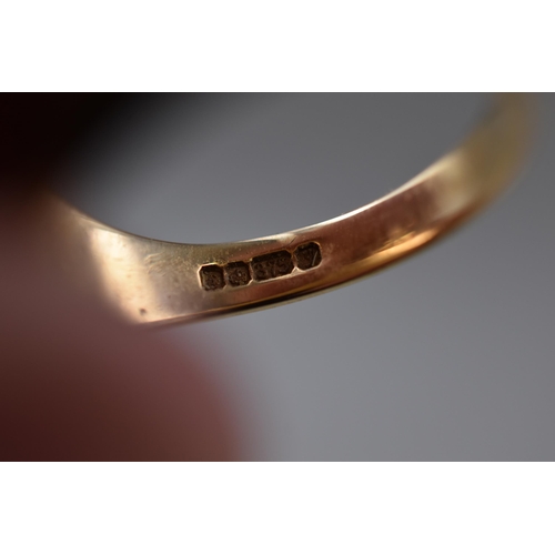 18 - Hallmarked 375 (9ct) Gold Signet Ring Complete with Presentation Box (Size P)