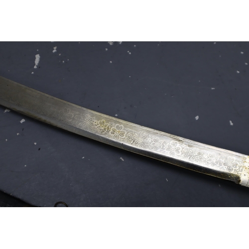 335 - Indian Made Replica Cutlass Complete with Sheath and a Matching Short Sword. No Postage