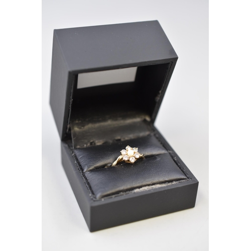 1 - Hallmarked London 375 (9ct) Cluster Ring (Size O) Complete with Presentation Box