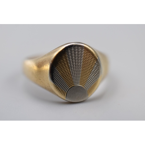 5 - Hallmarked Birmingham 375 (9ct) Gold Signet Ring (Size R) Complete with Presentation