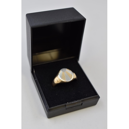 5 - Hallmarked Birmingham 375 (9ct) Gold Signet Ring (Size R) Complete with Presentation