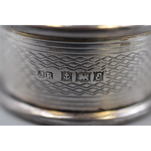 38 - Hallmarked Birmingham Silver Napkin Rings