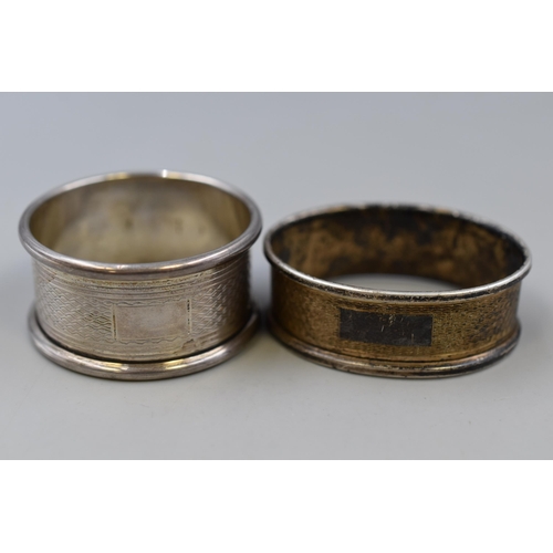 38 - Hallmarked Birmingham Silver Napkin Rings