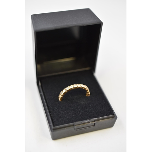 40 - Gold 9ct Eternity Ring Complete with Presentation Box (size P)