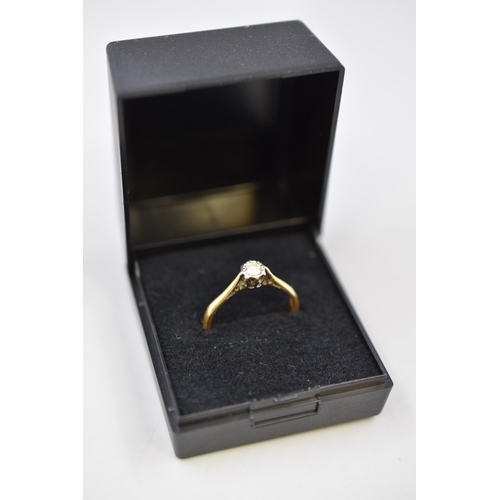 48 - Gold 22ct Soilitaire Diamond Ring (Size O) Complete with Presentation Box