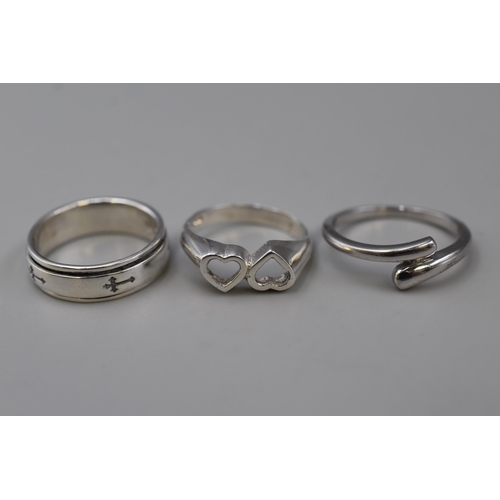 62 - Selection of Five Rings, S925 or Hallmarked (Display not included)