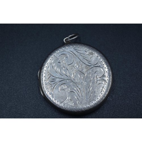 81 - Sterling Silver Art Nouveau Locket (35mm Dia)