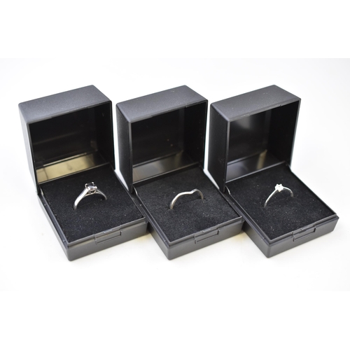 83 - Three Silver 925 Rings complete in Presentation Boxes