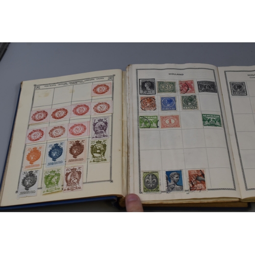 221 - Selection of stamps to include a Lincoln stamp album, XLCR postage stamp album and a plastic wallet ... 