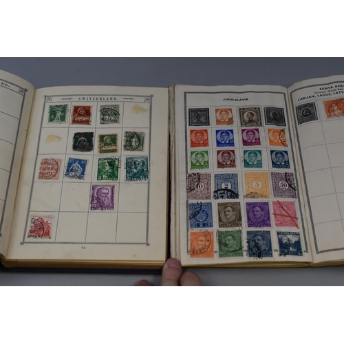 221 - Selection of stamps to include a Lincoln stamp album, XLCR postage stamp album and a plastic wallet ... 