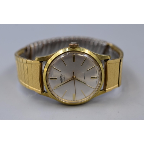 135 - Medana lever 1960s Swiss Gents Mechanical Watch with Elasticated Strap (Working)