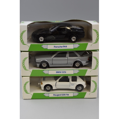 229 - Six Mobil Issued Corgi Die-Cast Model Cars Complete with Boxes including Porsche 944, Jaguar XJS, Fe... 