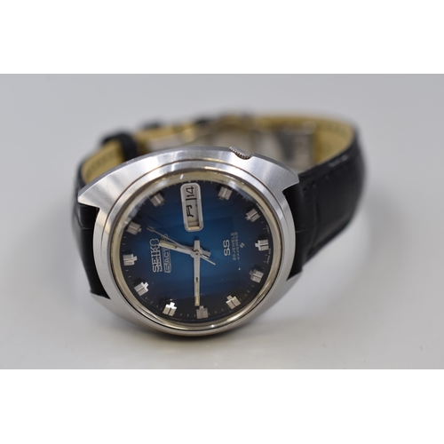 137 - Seiko 5 Actus 25 Jewels Automatic Day / Date Gents Watch with Leather Strap (Working) Model 6106-760... 