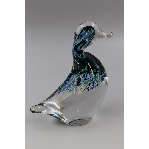 355 - Wedgwood glass paperweight duck sculpture (6