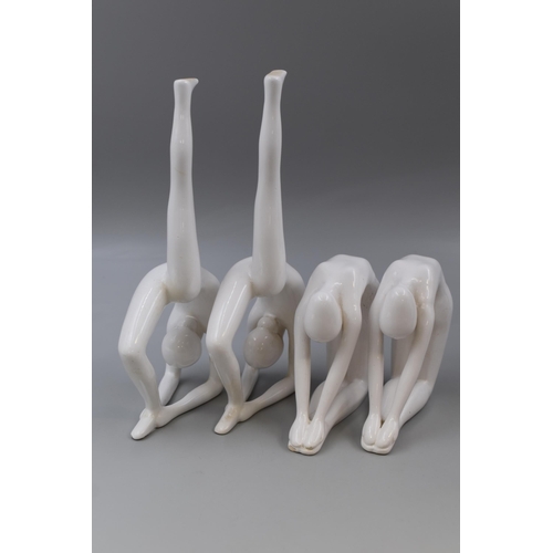 356 - Set of Four Ceramic White Glazed 