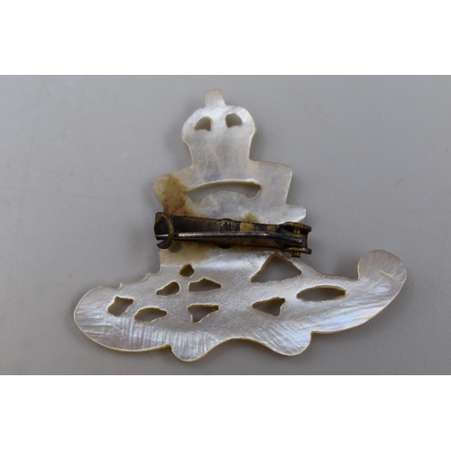 312 - Mother of Pearl Royal Artilary Sweetheart brooch