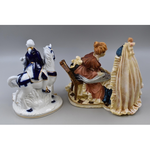 382 - A Boxed Blue and White Renaissance Porcelain Collection Romance Figure, With Boxed Romano Collection... 