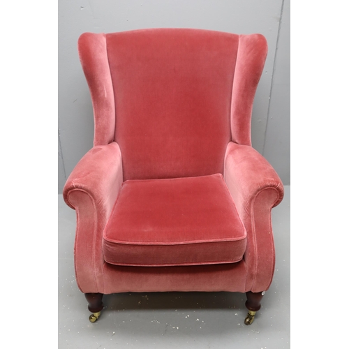 530 - Parker Knoll high backed arm chair in dusky pink (38