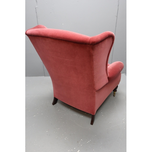 530 - Parker Knoll high backed arm chair in dusky pink (38