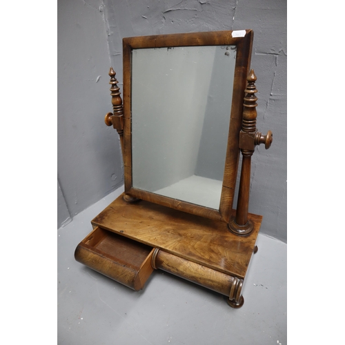 666 - Victorian dressing mirror with two drawers (23