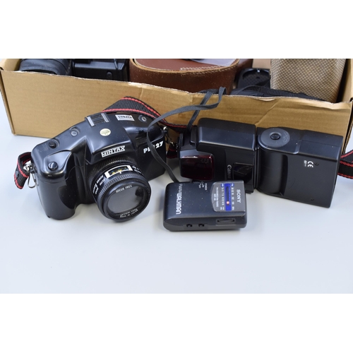 629 - A Large Selection of Vintage Cameras and Camera Accessories, To Include Kodak Brownie 127, Mintax, P... 