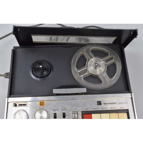 630 - Vintage Sharp RD-514E Reel to Reel Recorder complete with Power Lead powers on when tested and reel ... 