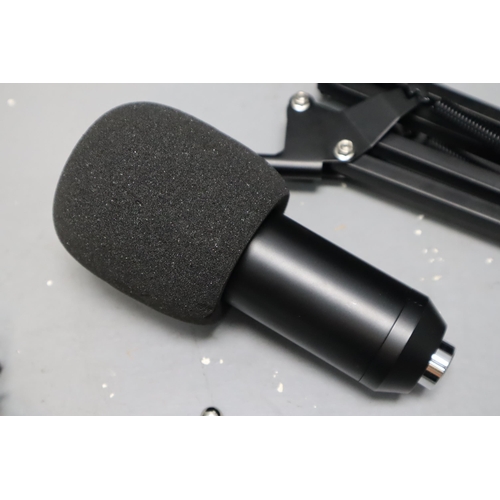 574 - AGPTEK Microphone with Stand and Compact Microphone Isolation Shield (As Found)