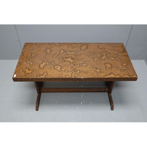 675 - Vintage Coppered Effect Coffee Table approx 35