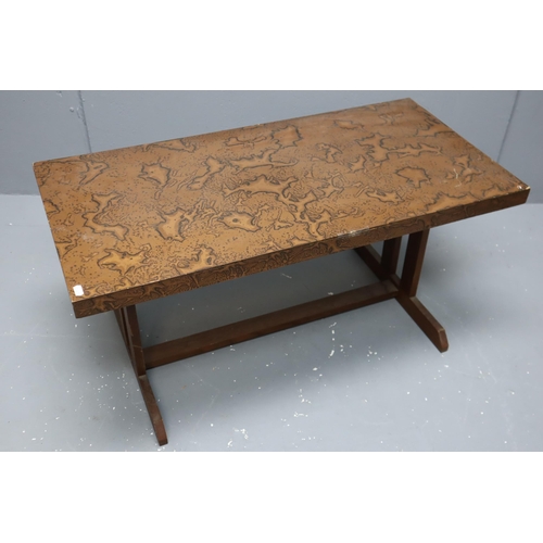 675 - Vintage Coppered Effect Coffee Table approx 35