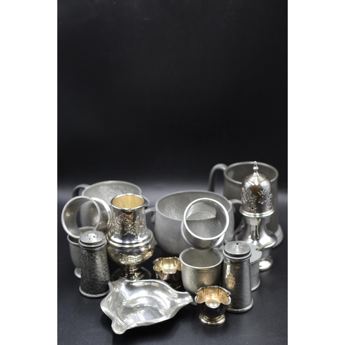 676 - Collection of Pewter and plated ware