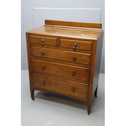 652 - A 1930's Set of Two Over Three Drawers, With Brass and Bakelite Handles. Approx 19