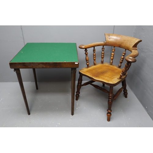 656 - Antique card/game table with cloth (27