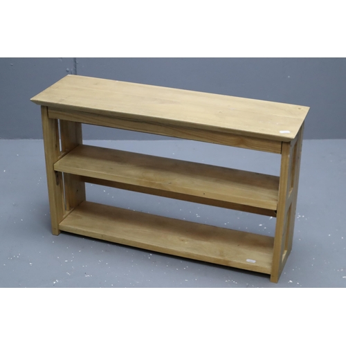 687 - Solid wood two tier storage shelf (17 1/2