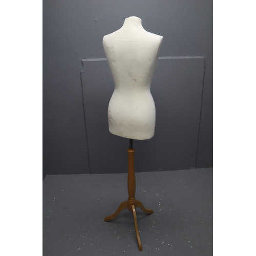 689 - Female Mannikin Torso on Beech Stand (5ft)